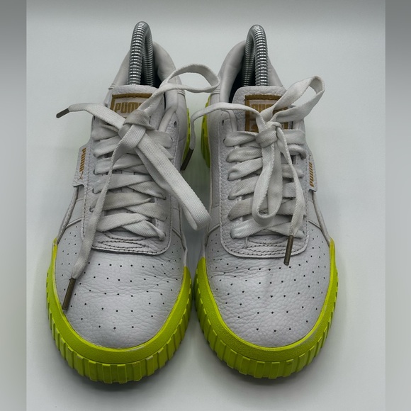 Puma Carina Leather Neon Yellow Sole - Picture 6 of 6